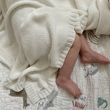 chunky baby blanket - snow