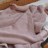 chunky baby blanket - dusty blush